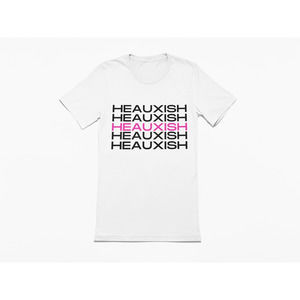 White Unisex Heauxish Black & Pink Streetwear T-Shirt BLACK
